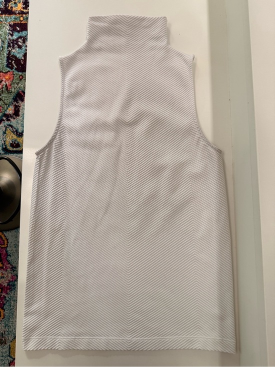 Athleta Tops - Athleta White Flurry Ribbed Mock Neck Tank Base Layer Sz Medium